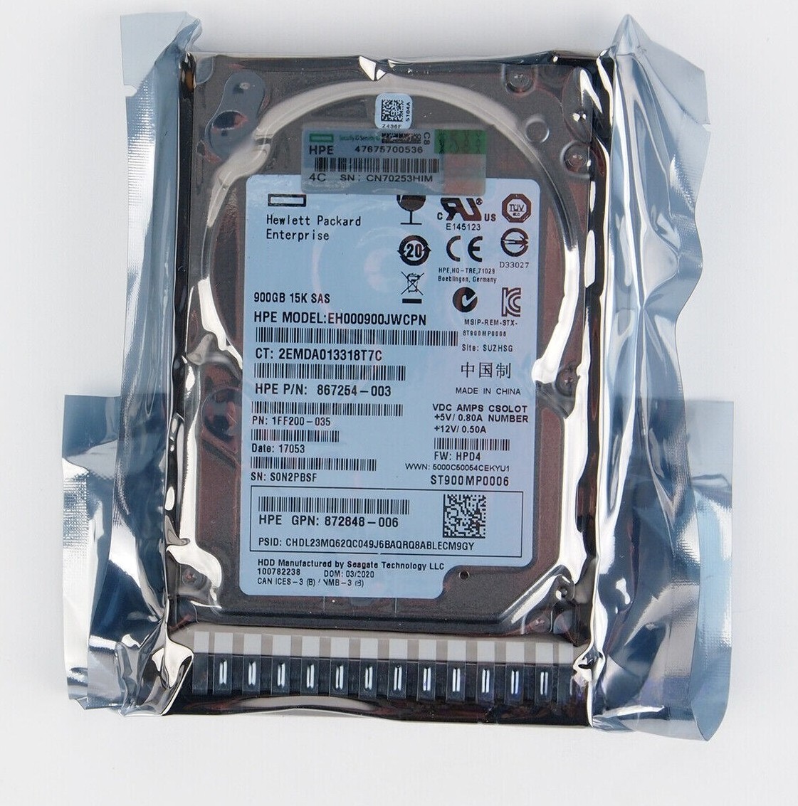 HPE 900GB SAS 12G 15K ENT 2.5" DS HDD 870795-001 870759-B21