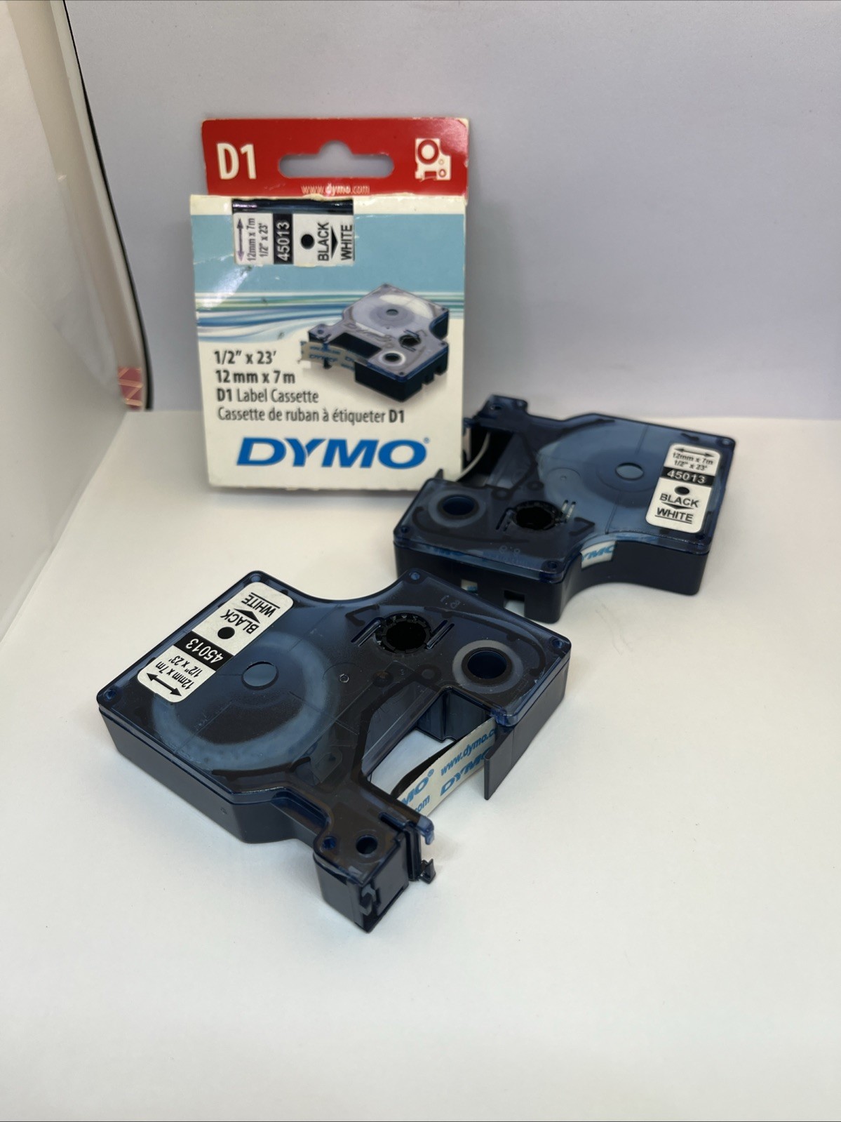 Genuine OEM Dymo D1 Label Cassettes Blk/Wht 43613 (6mmx7m) 41913 (9mmx7m)