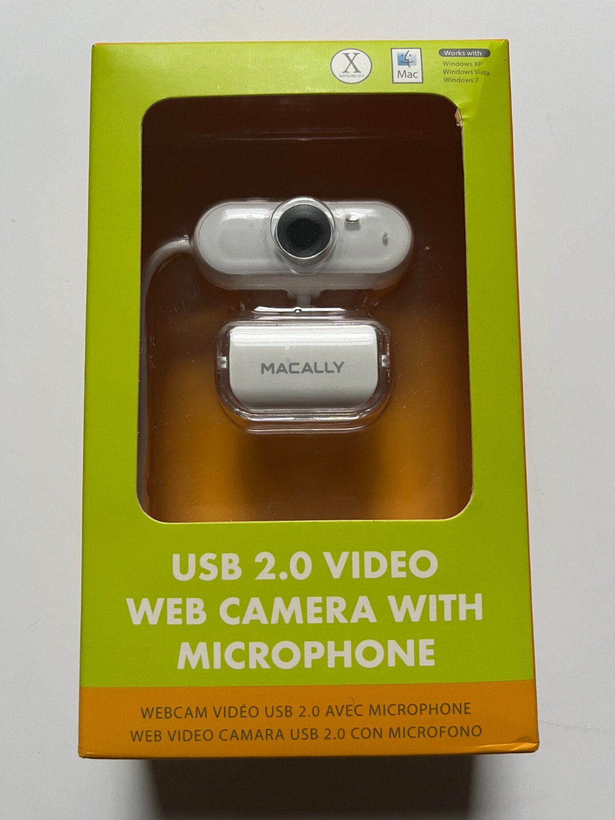BRAND NEW SEALED Macally USB 2.0 Video Webcam with Microphone, White Web Cam