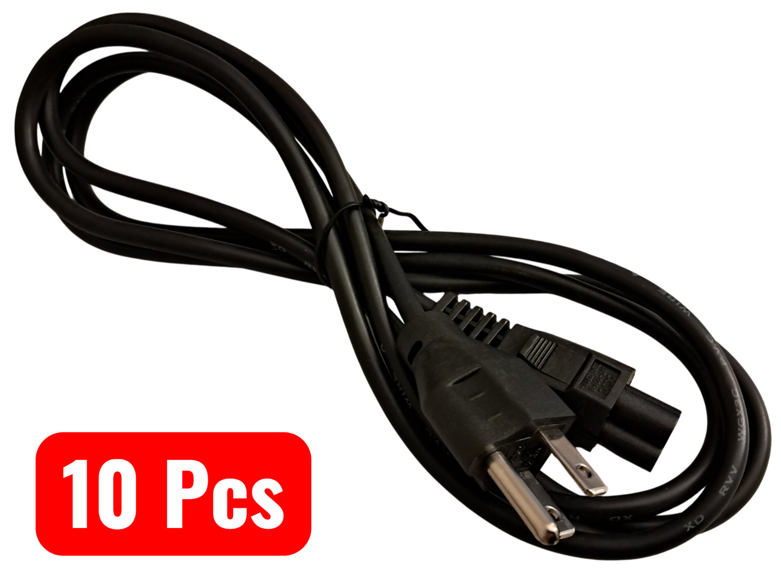 Lot of 10-100 AC Laptop Power Cord Cable 3 Prong Mickey Mouse 6ft  Printer TV
