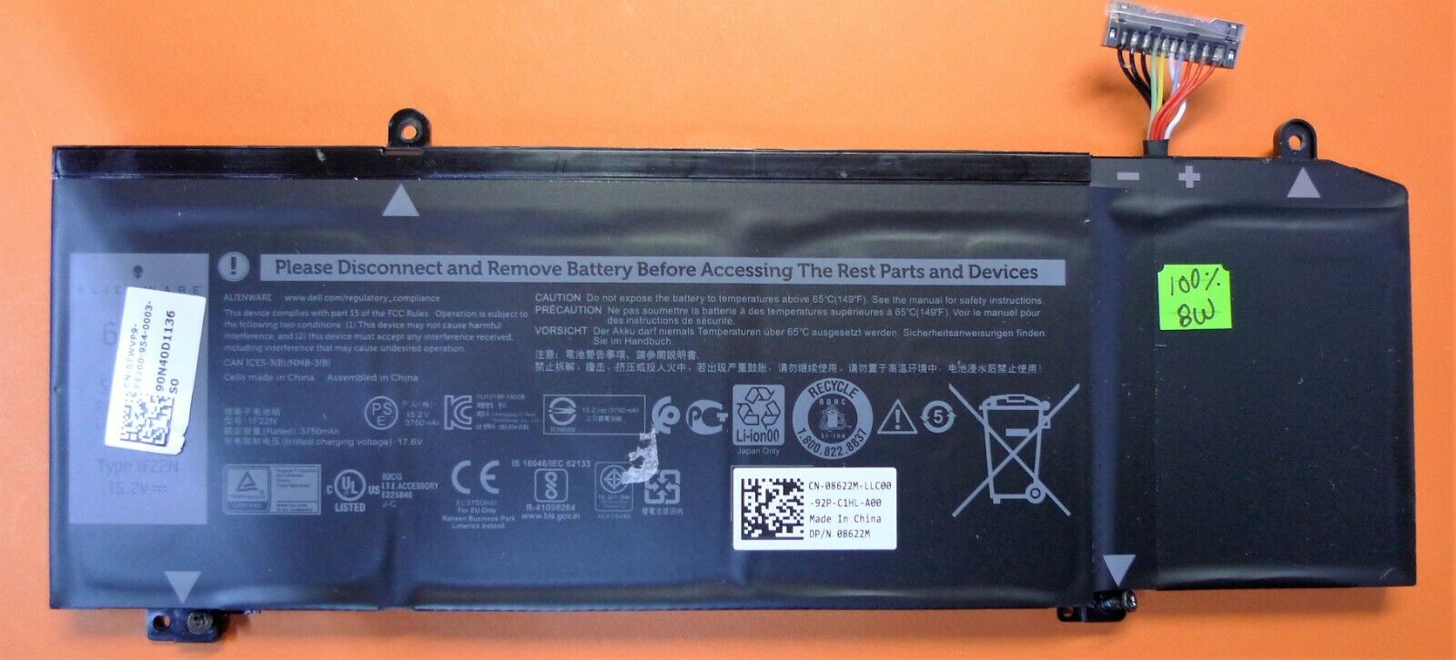 New Dell G Series G5 5590 G7 7590 7790 60Wh Laptop Battery 1F22N