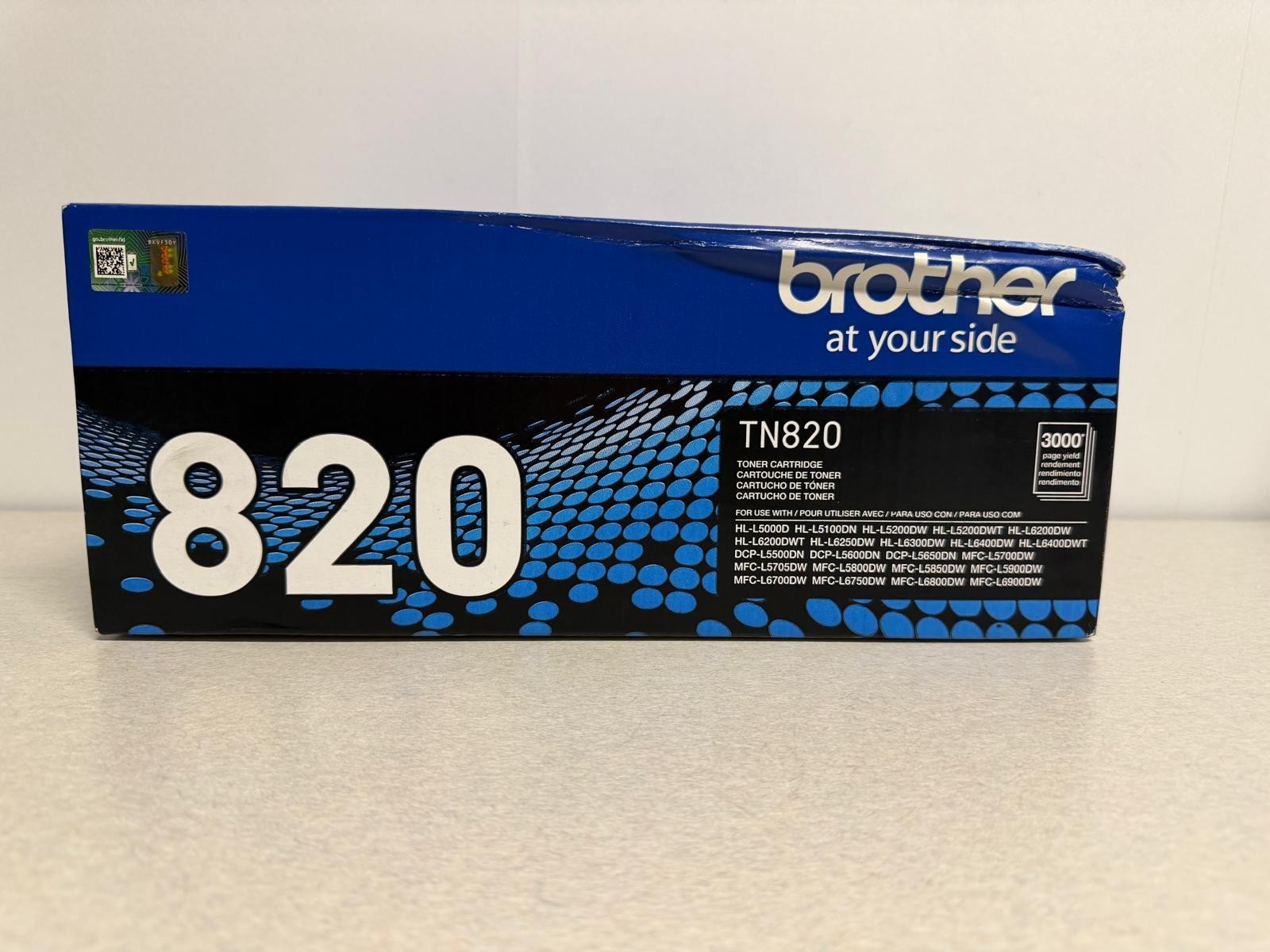 Genuine Brother TN820 Black Toner Cartridge OEM 3,000 Page Yield NEW