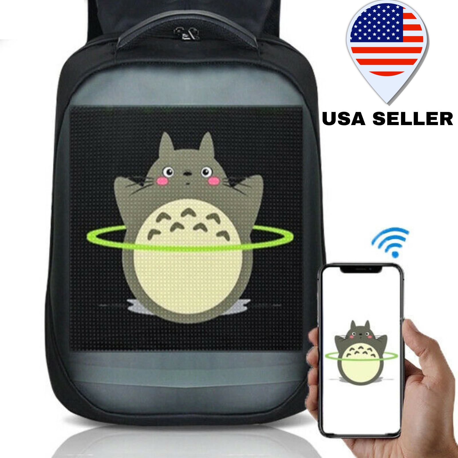BEST Gift LED, light-up Backpack,high school,college.bluetooth,wifi laptop bag.