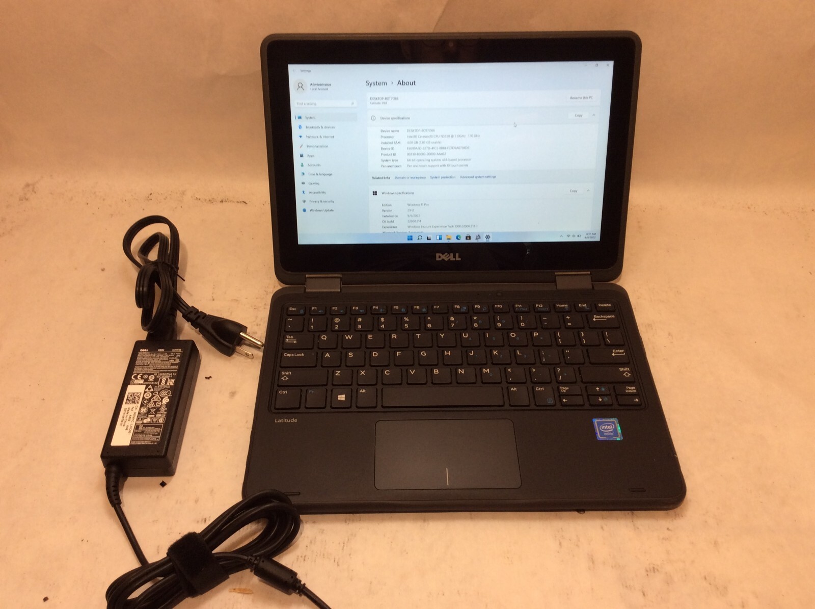 Dell 3189 11.6" 2-in-1 Touch Laptop N4200 - 128GB - 4GB - Front Facing Camera