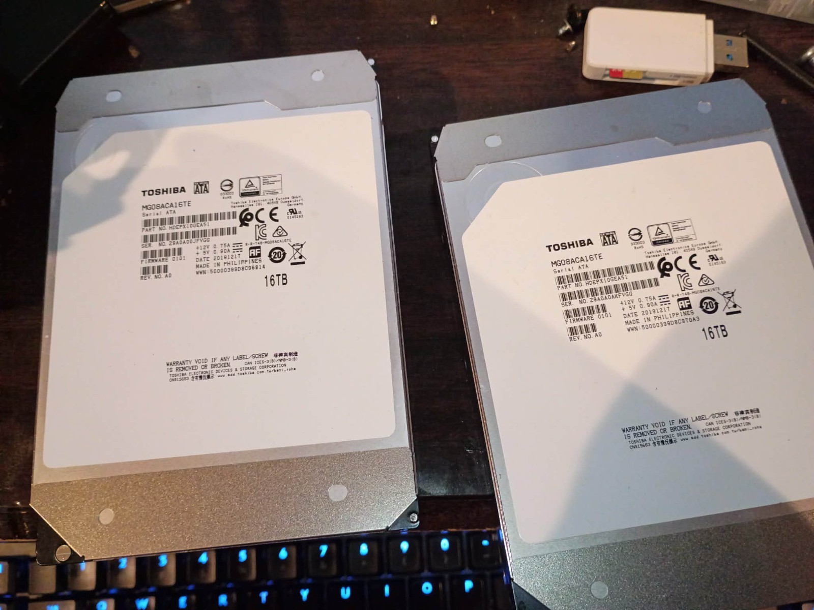 Enterprise (not Consumer) Toshiba MG8ACA16TE, 3.5" HDD. 16TB