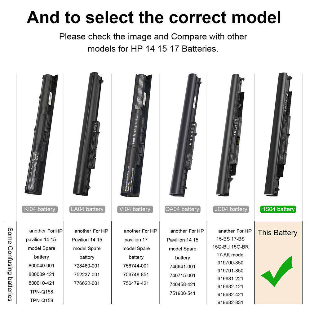 Battery For HP Pavilion 14 15 17 Series JC03 JC04 HS03 HS04 OA03 OA04 KI04 VI04 
