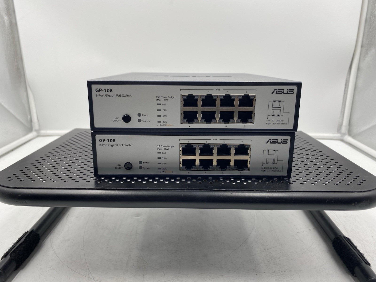 Lot Of 2 ASUS GP-108 8-Port Gigabit PoE SWITCH