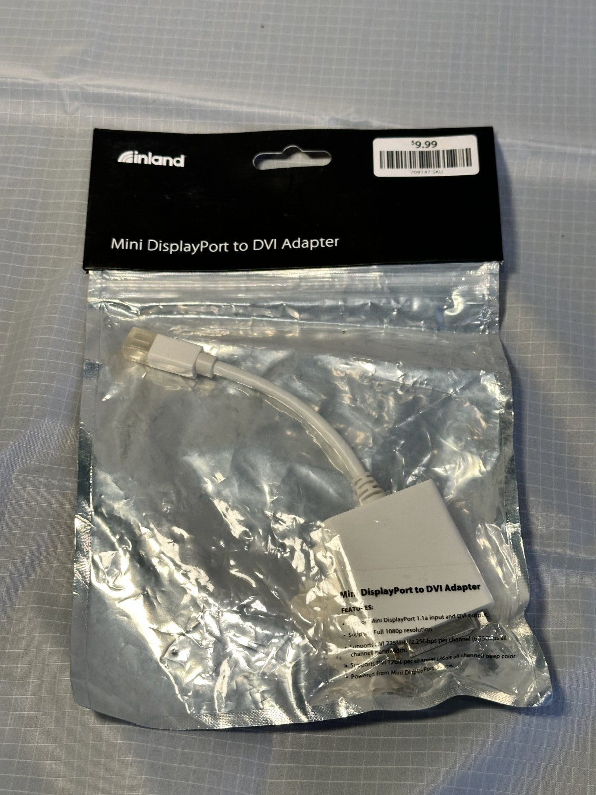 Inland Mac Mini DisplayPort (Male) to DVI (Female), White adapter cable