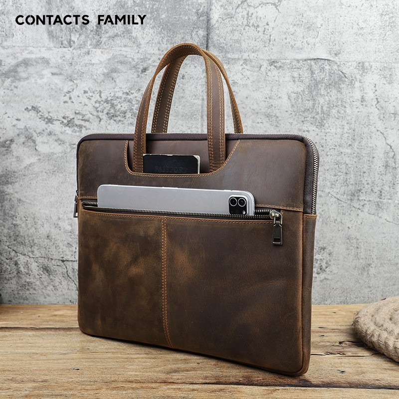 Handmade Vintage Genuine Leather MacBook Air Pro Handbag 15 inch Laptop Bag