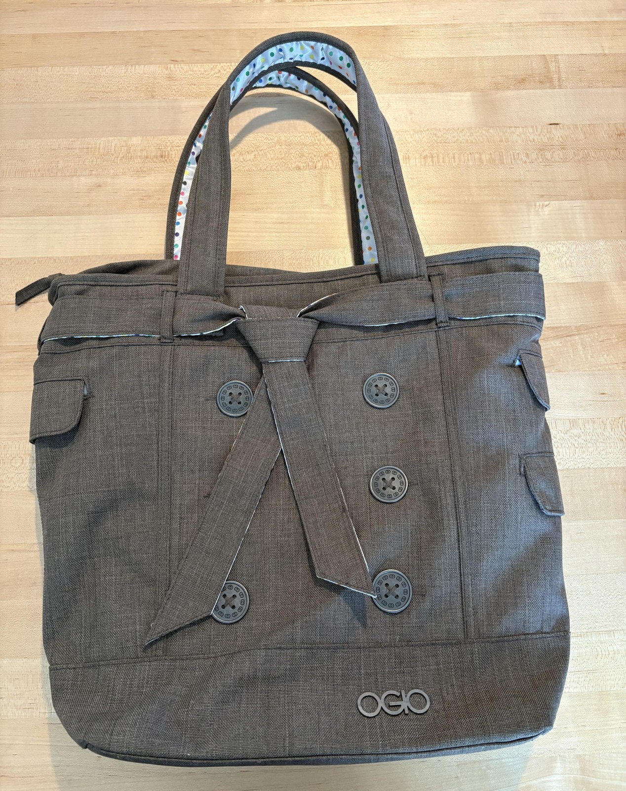 OGIO Hamptons Laptop Tote Bag Womens Polka Dot Lining Work Travel Organizer