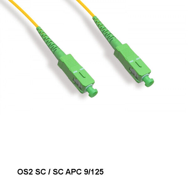Kentek 10 Meter SC/SC APC OS2 9 /125 Simplex Single-Mode Fiber Optic Cable OFNR