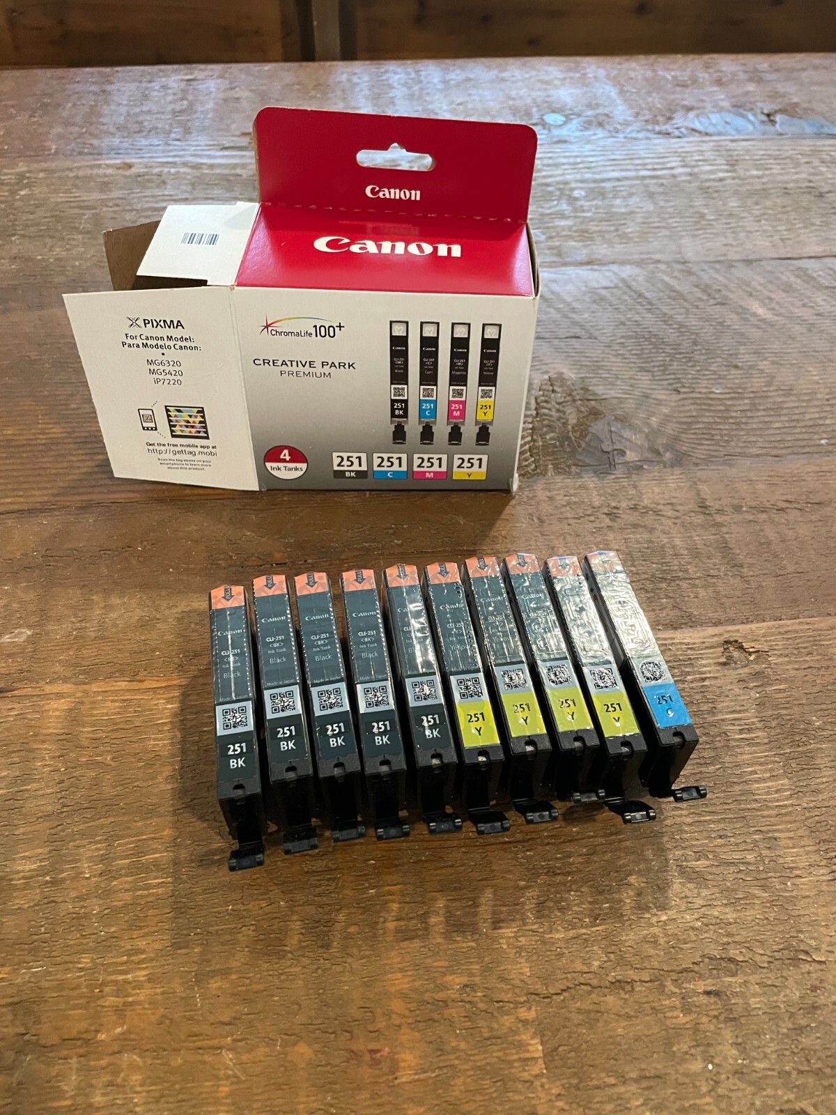 Lot of 10 New Canon Creative Park Premium Printer 251 Ink Cartridges 251-C x...