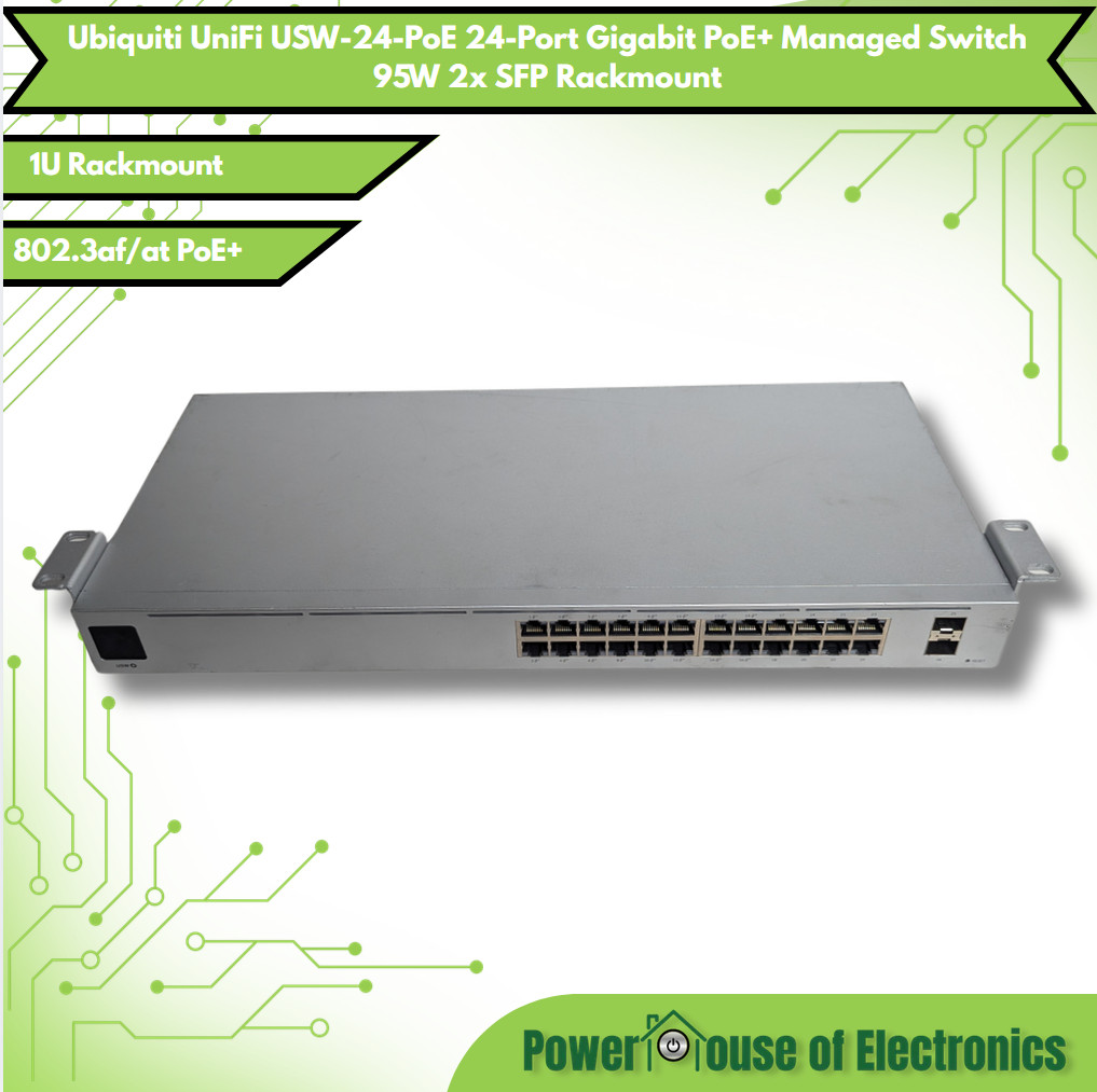 Ubiquiti UniFi USW-24-PoE 24-Port Gigabit PoE+ Managed Switch 95W 2x SFP