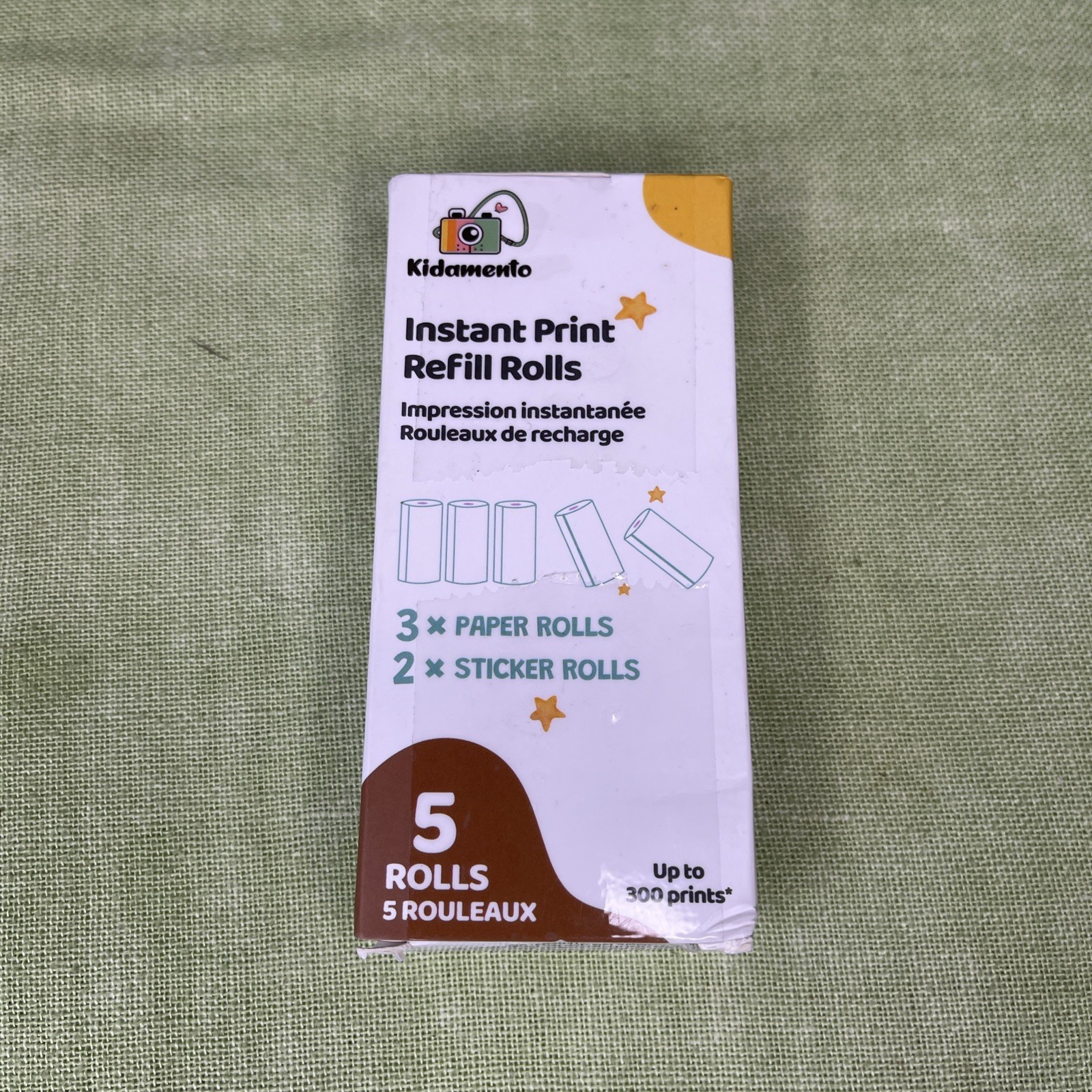 Kidamento Kids Camera Paper Refill + Sticker Rolls (5 Rolls) Up To 300 Prints