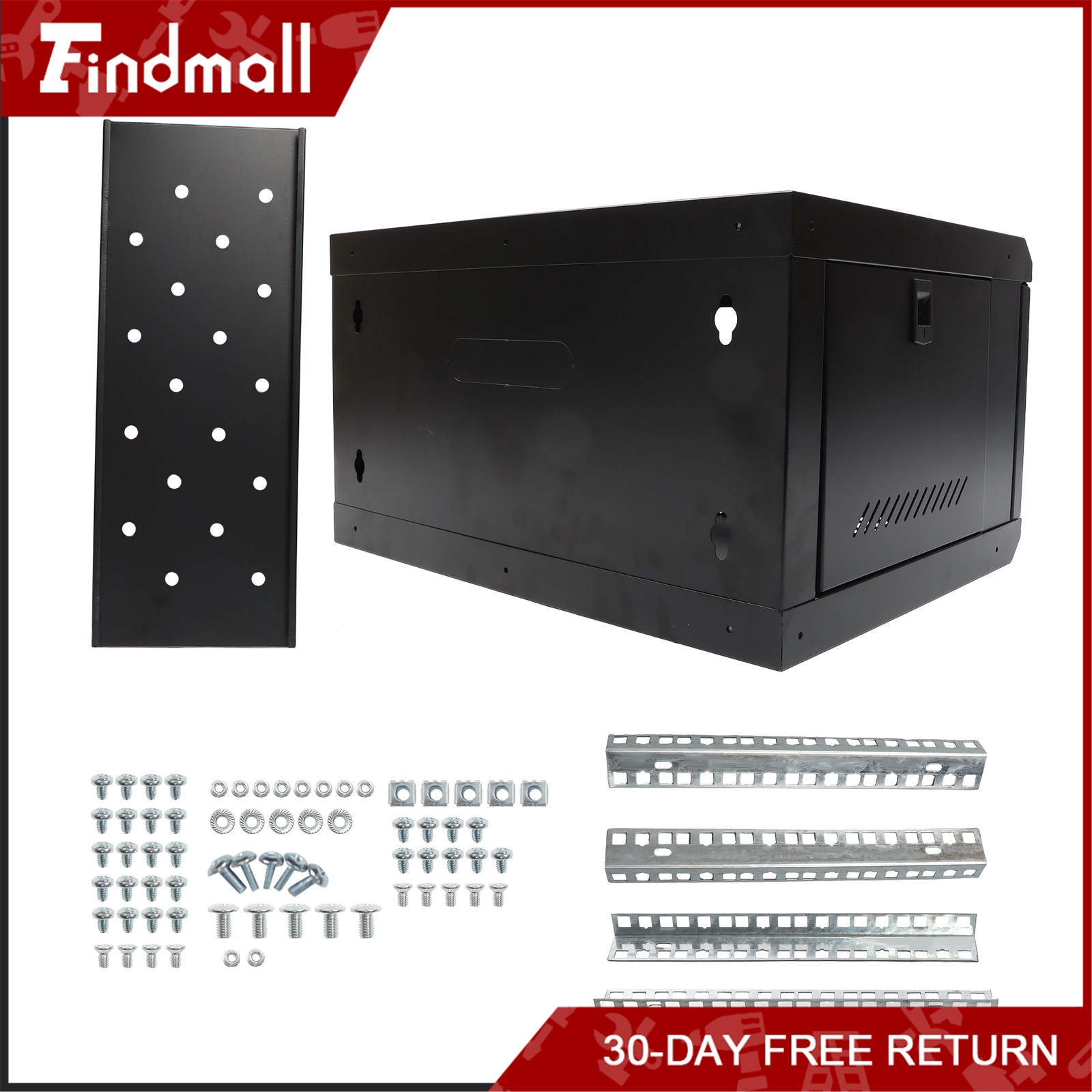 Findmall Wall Mount Network Server Rack Cabinet Enclosure 15.5'' Deep 6U