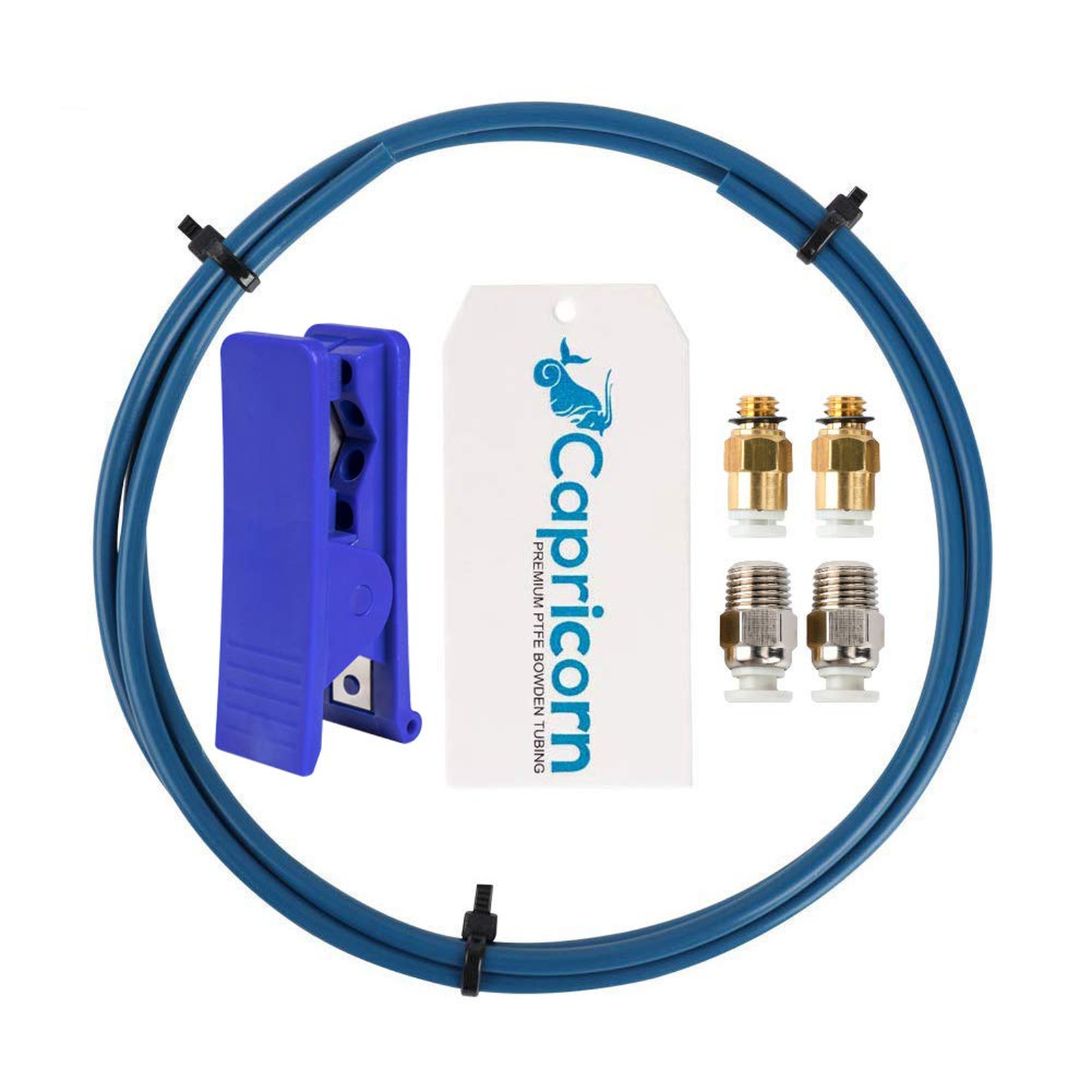 Capricorn Bowden PTFE Tubing 1M XS Series 1.75mm Filament with Fittings and