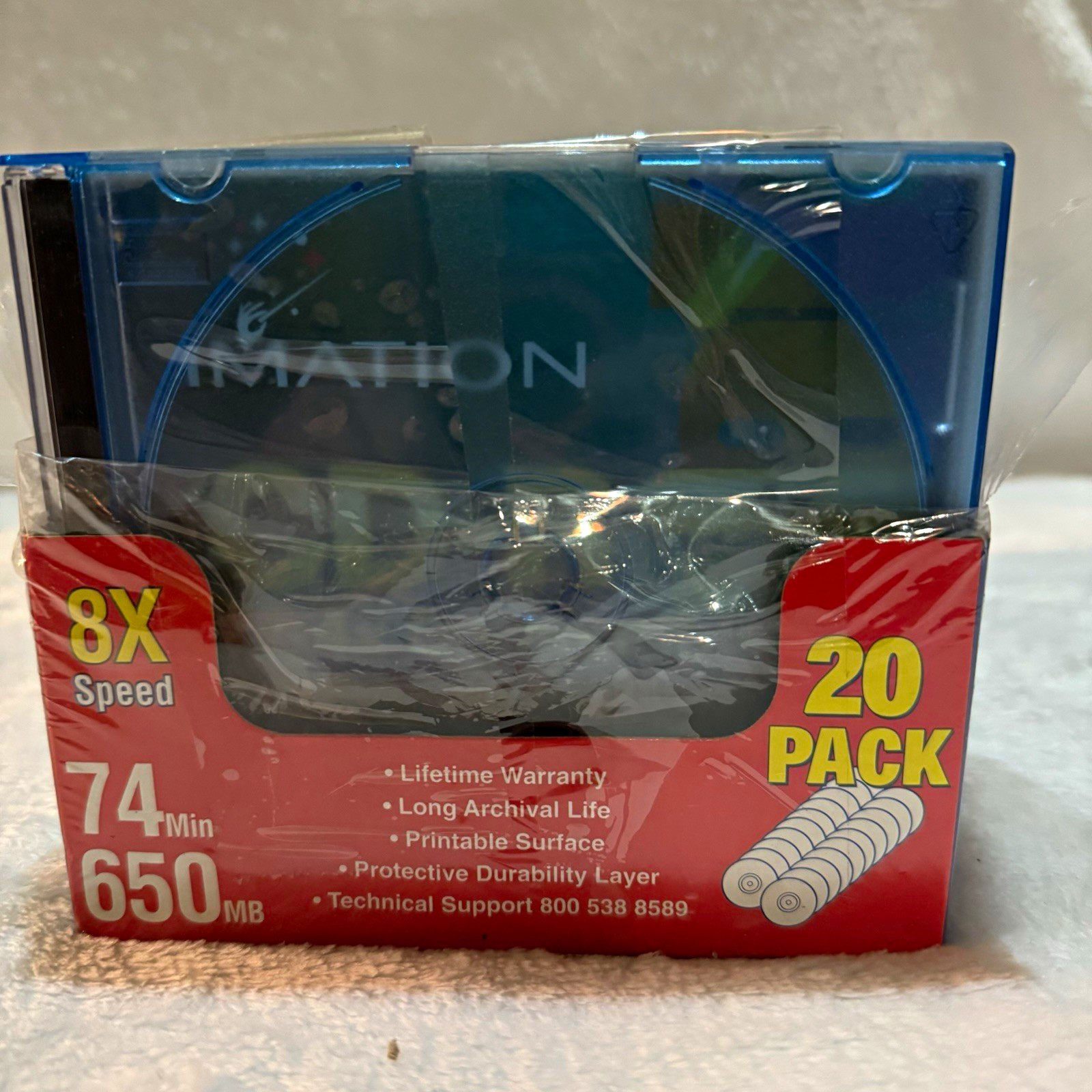 Verbatim DataLifePlus CD-R 650MB 74min 8x 20-Pack Printable Slimline Jewel