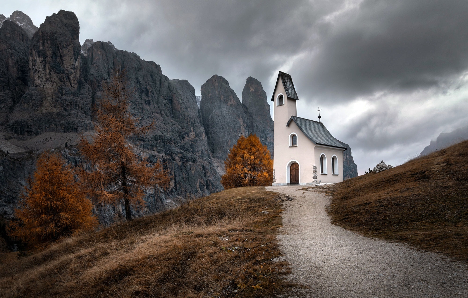 Landscape building dolomites outdoors church Custom Gaming Mat Desk