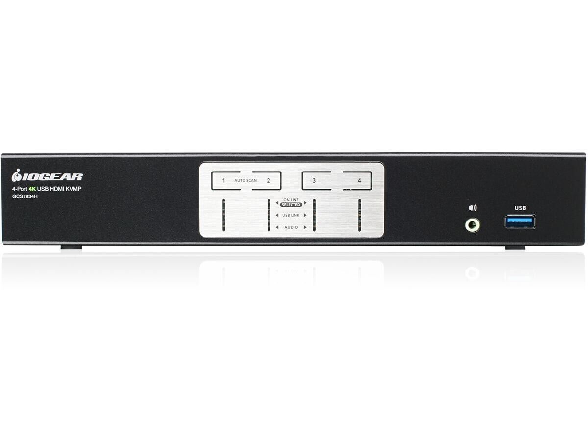 IOGEAR GCS193 4-Port 4K KVMP Switch w/ HDMI Connection, USB 3.0 Hub, and Audio