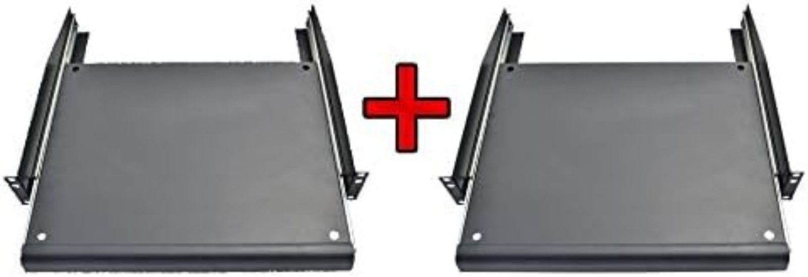 Pack 2 PCS X 2U Rack Mount Adjustable Pull-Out Sliding Keyboard Mouse Shelf Tray