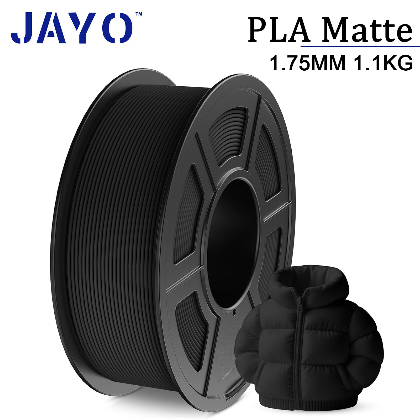 JAYO 5KG/10KG/20KG PLA Matte Black White Gray 3D Filament 1.75mm 1.1KG/SET