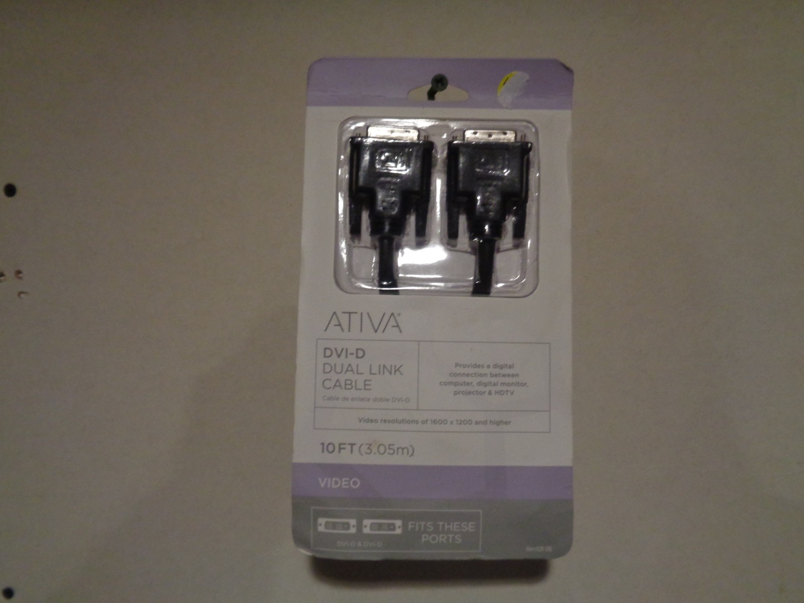 Ativa DVI-D Dual Link Cable 10 Ft Long #828-510 New
