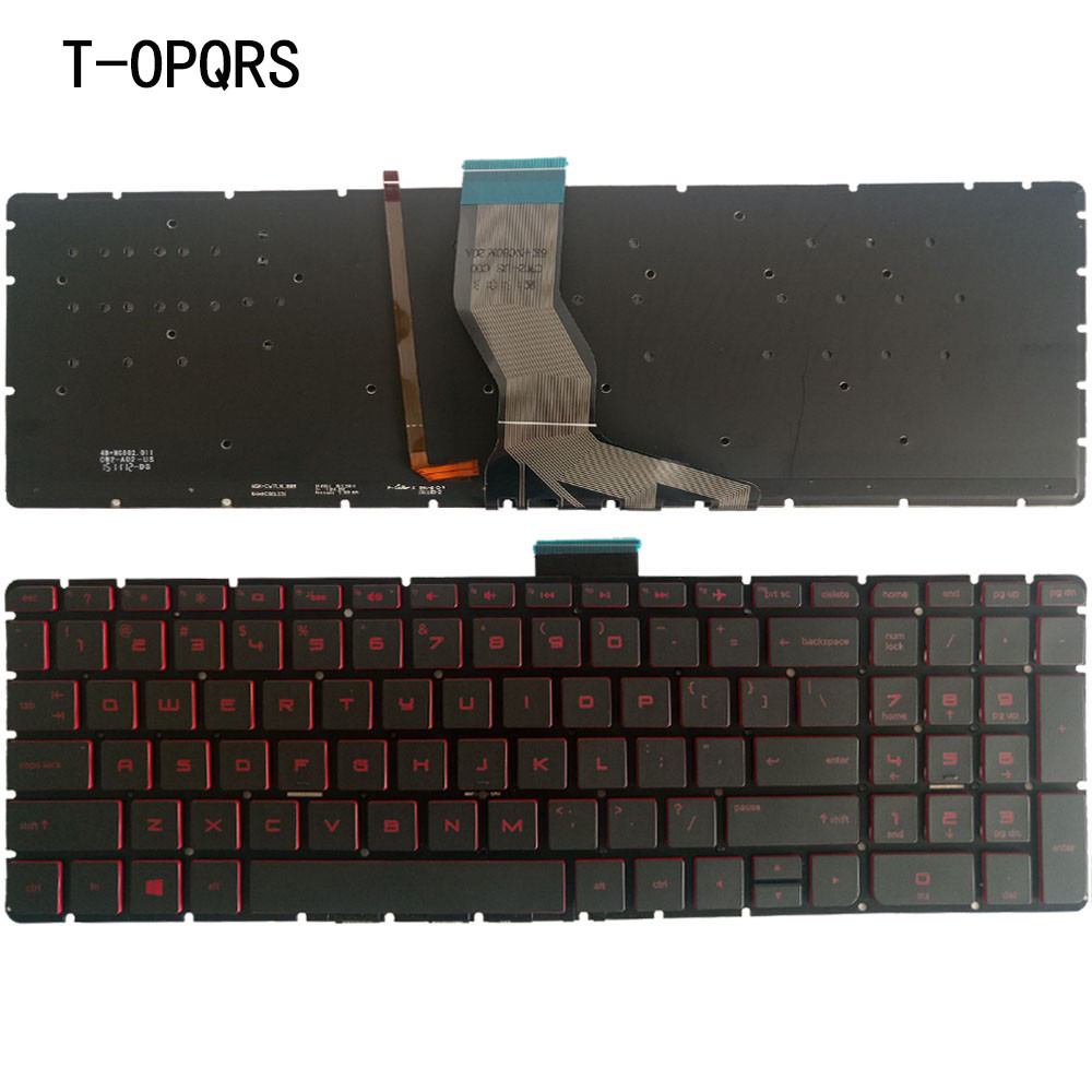 New HP Omen 15-AX000 15-AX100 15-AX200 15-AX033DX Keyboard Red Backlit US Black