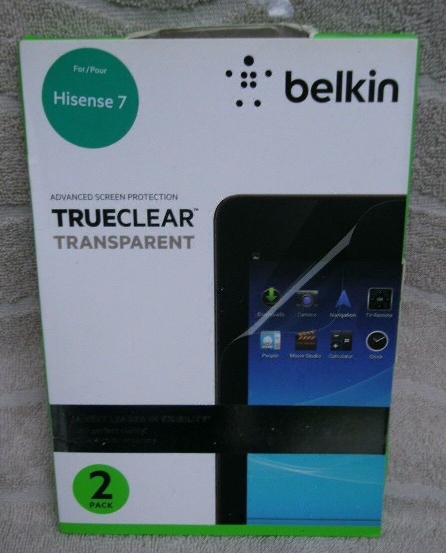 2 X Belkin TrueClear Transparent Screen Protector For Hisense 7 Pack Of 2 ~ NEW