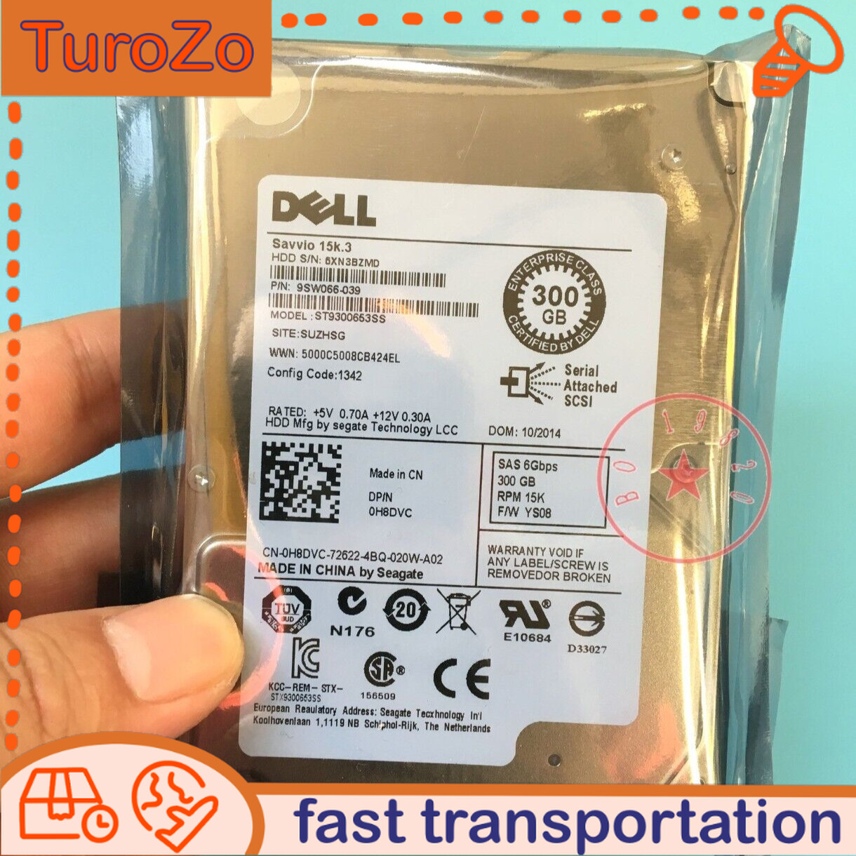 NEW DELL H8DVC 0H8DVC ST9300653SS 300GB 15K 2.5" 6Gbps SAS HARD DRIVE