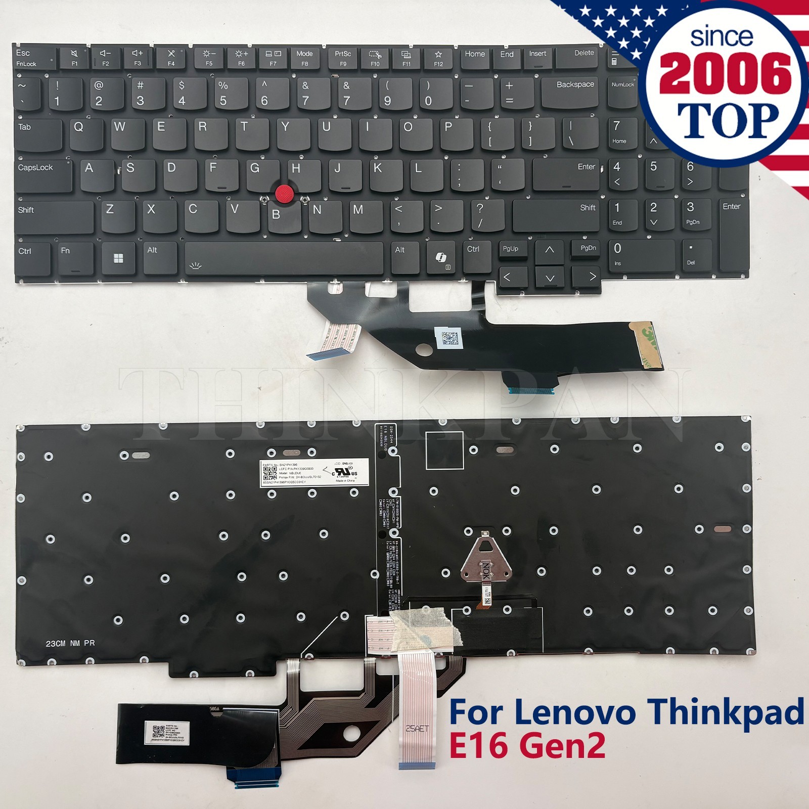 New US Keyboard Backlit for Lenovo Thinkpad E16 Gen2 AI Type 21MA 21MB 21M5 21M6