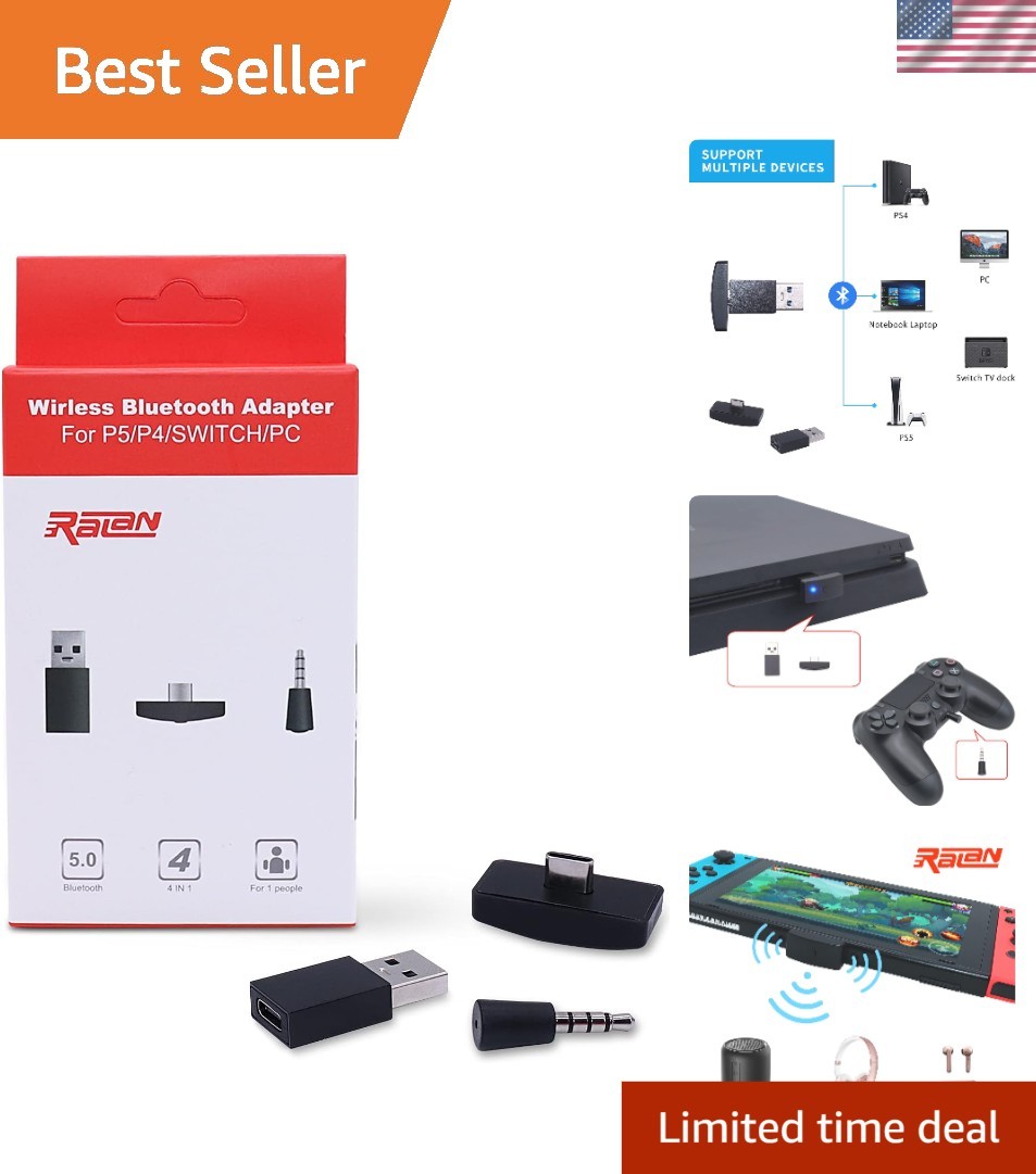 Bluetooth Dongle Adapter USB 5.0 ,Wireless Mini Microphone USB Audio Adapter ...