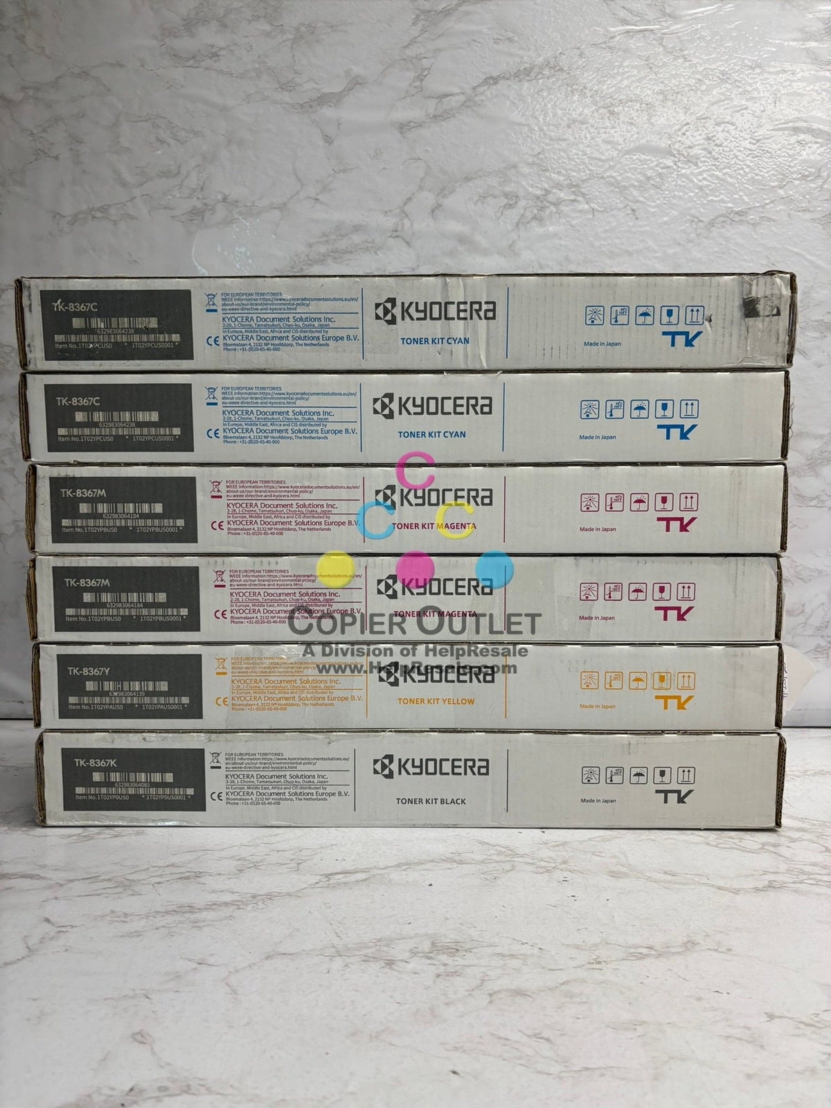 6 Cosmetic OEM Kyocera TASKalfa 2554ci, Copystar CS2554ci CCMMYK Toners TK-8367