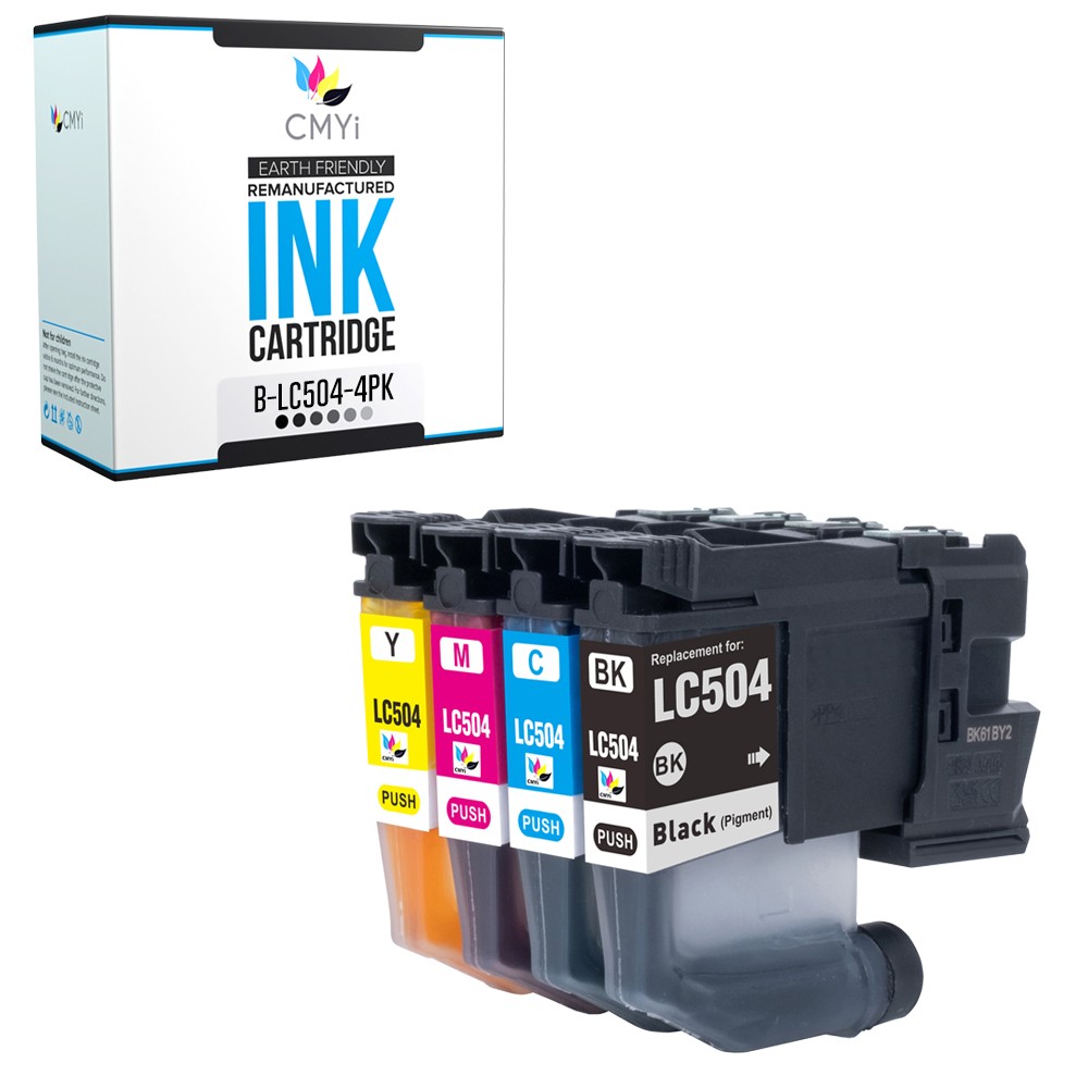 CMYi 4-Pack Compatible LC504 Ink Cartridges Combo fits Brother MFC-J1365DW
