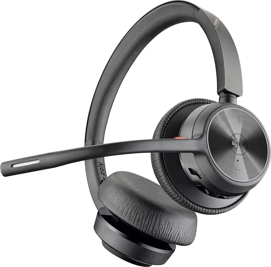 Poly Voyager 4320 Wireless Noise Cancelling Stereo Headset with Mic - Black