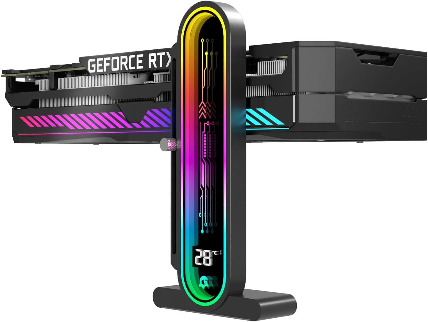 GPU Support Bracket with ARGB, Temp Display & Height Adjustable