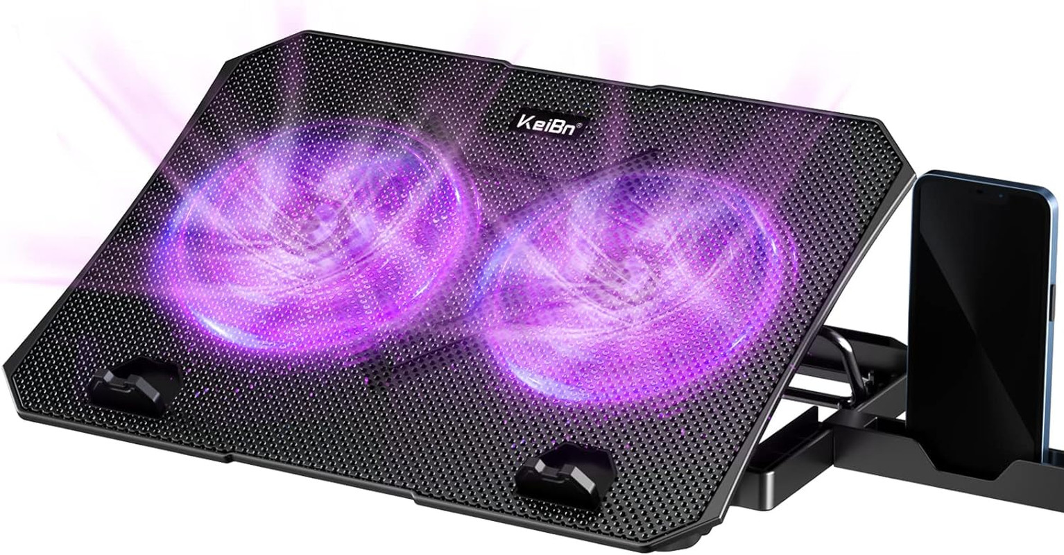 Keibn Upgrade Laptop Cooling Pad, Keibn Laptop Cooler 2 Fans for 10-15.6 Inch La