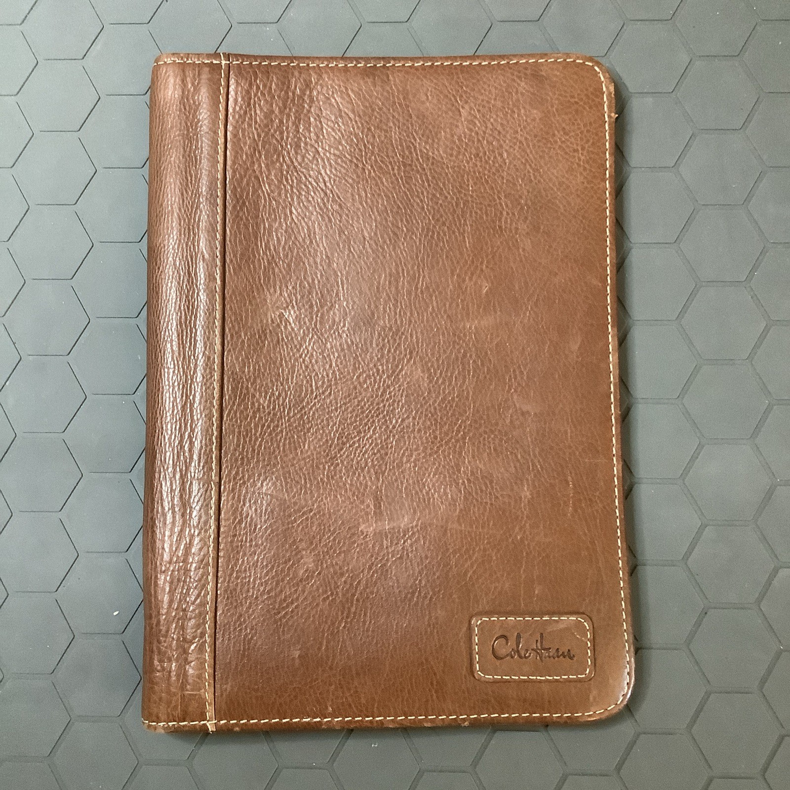 Cole Haan Brown LEATHER CASE Cover 8.5"x5.75"  Kindle D00701 Folio Case Folded