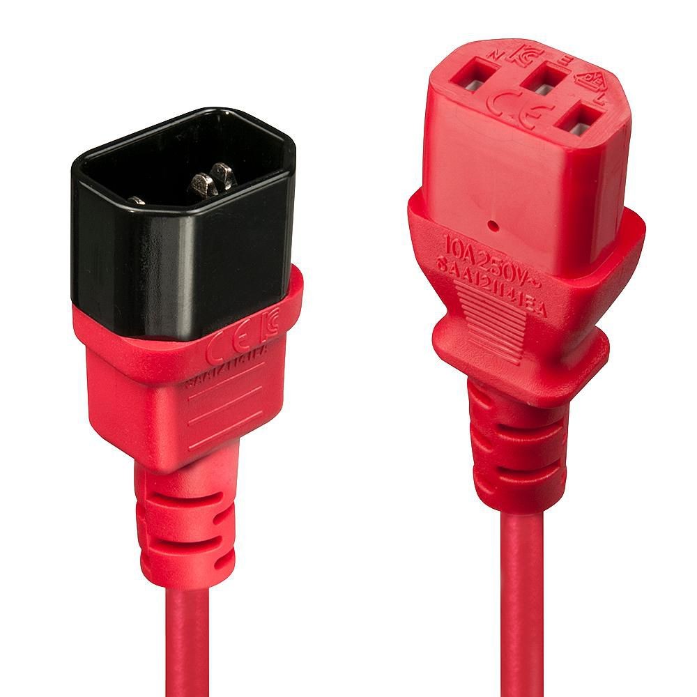 Lindy W128370741 828685 1M C14 To C13 Extension Cable, Red ~E~