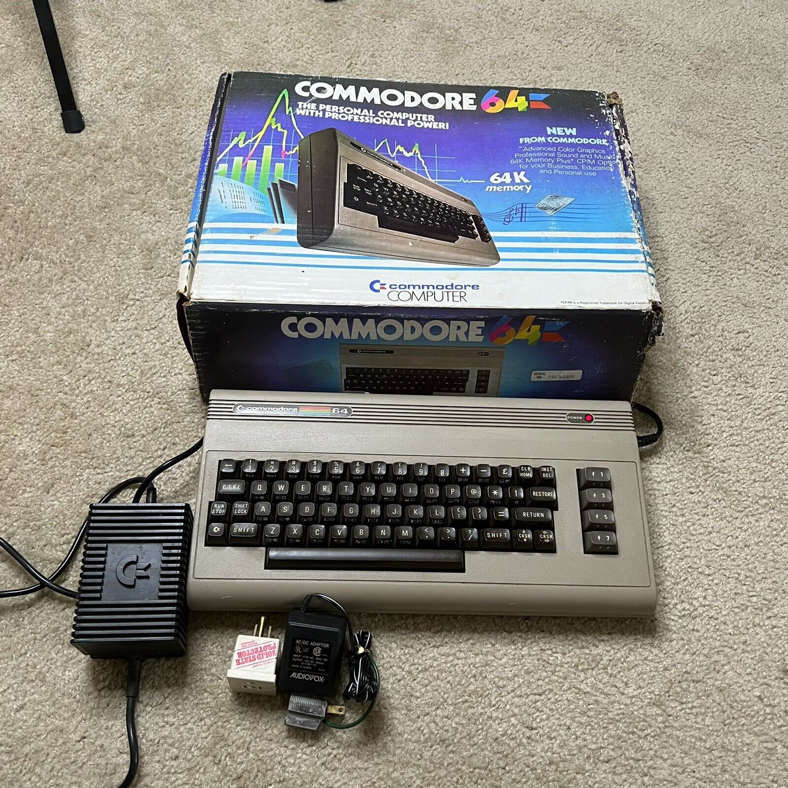 Vintage Commodore 64 Personal Computer ~TESTED In Box Powers On