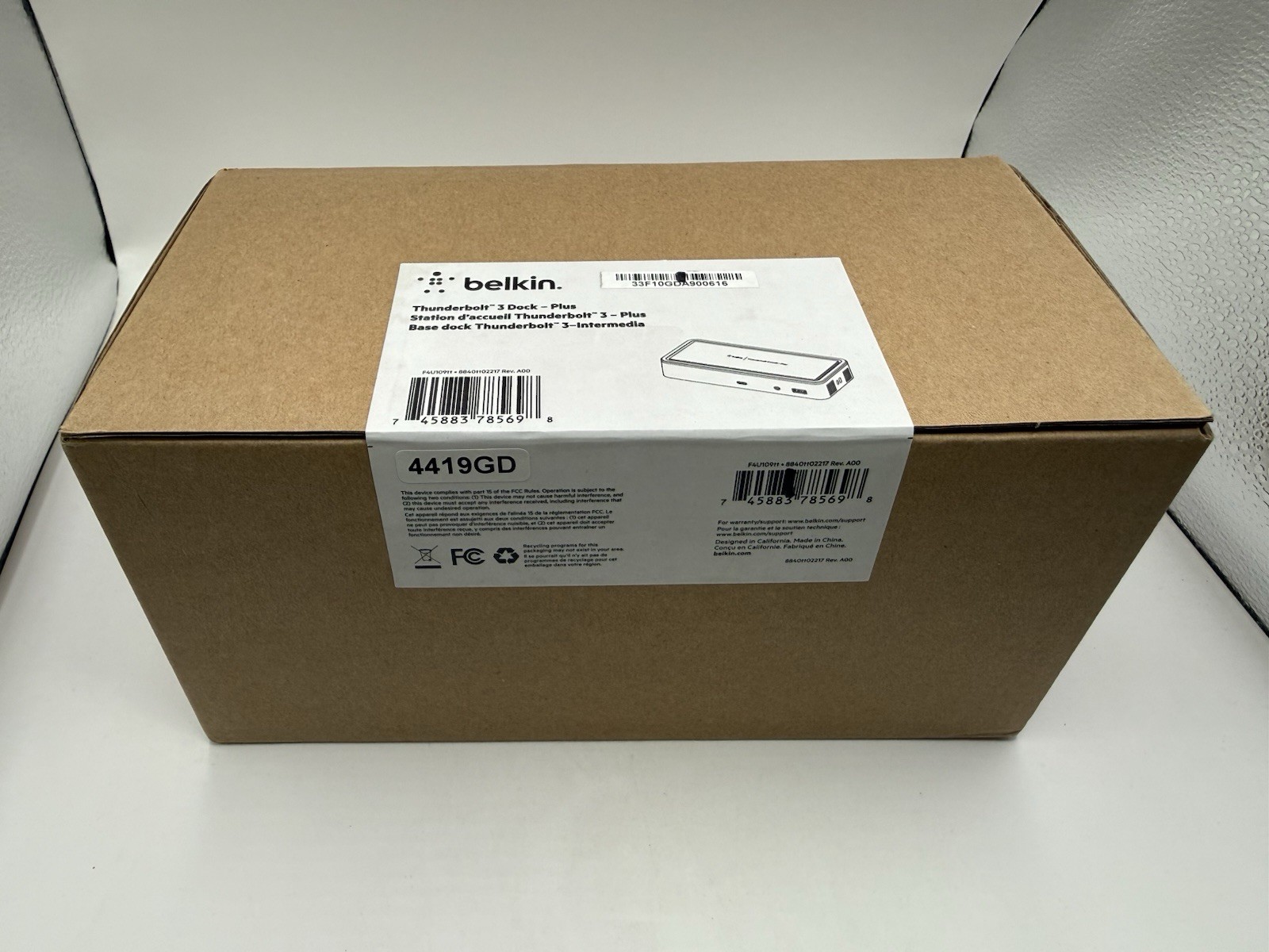 Belkin Thunderbolt 3 Dock Plus USB-C Docking Station F4U109 New