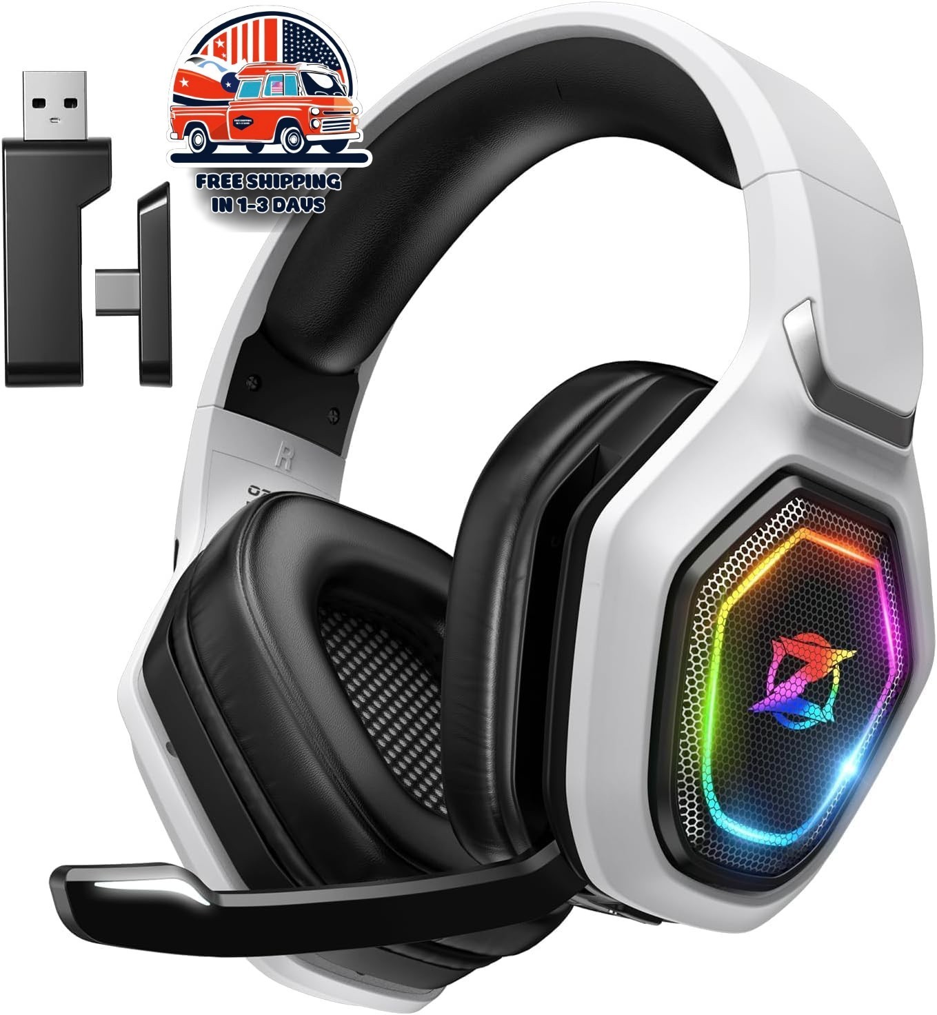 Auriculares Inalámbrico Para Juegos De 2,4GHz Con Audio Sin Pérdida USB Y Tipo C
