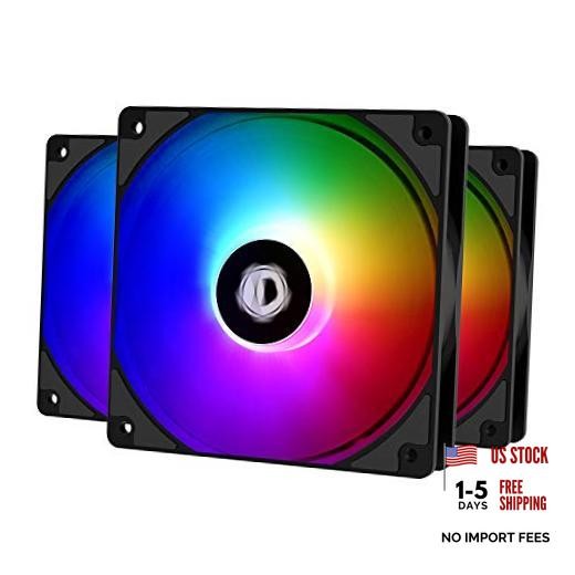 XF-12025-ARGB-TRIO 120mm Case Fan ARGB 3 Pack RGB Fans 5V 3-PIN BLACK