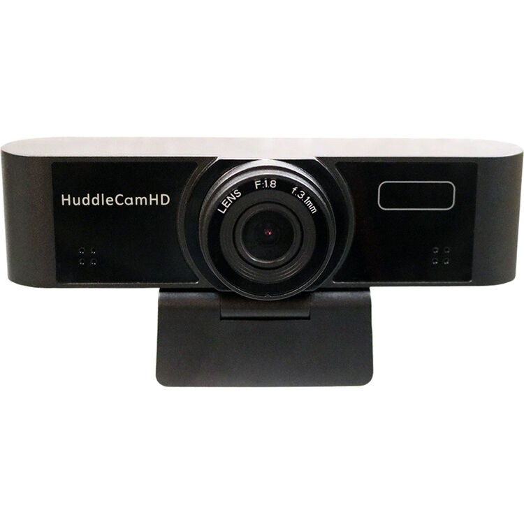 HuddleCamHD HC-WEBCAM-104-v2 HD USB Webcam Clip-On Built-In Mic Black Camera Box