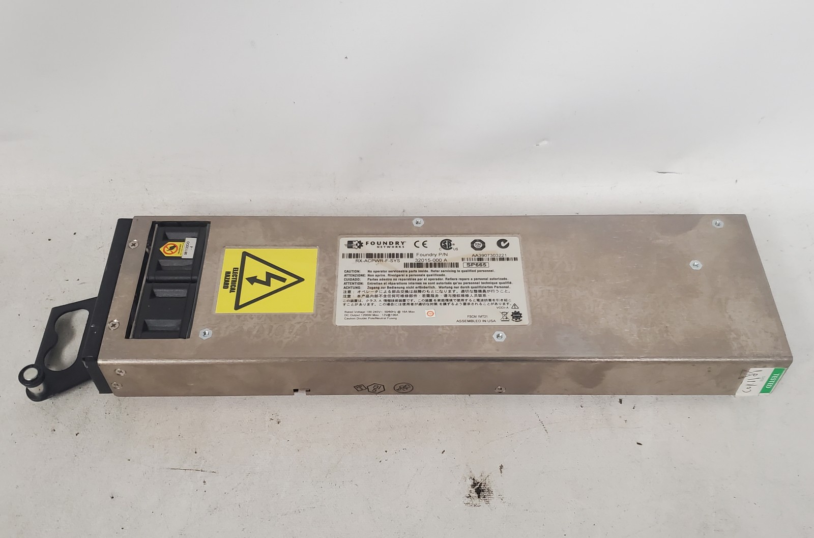 Foundry Networks Brocade RX-ACPWR-F-SYS 32015-000 A FastIron Power Supply