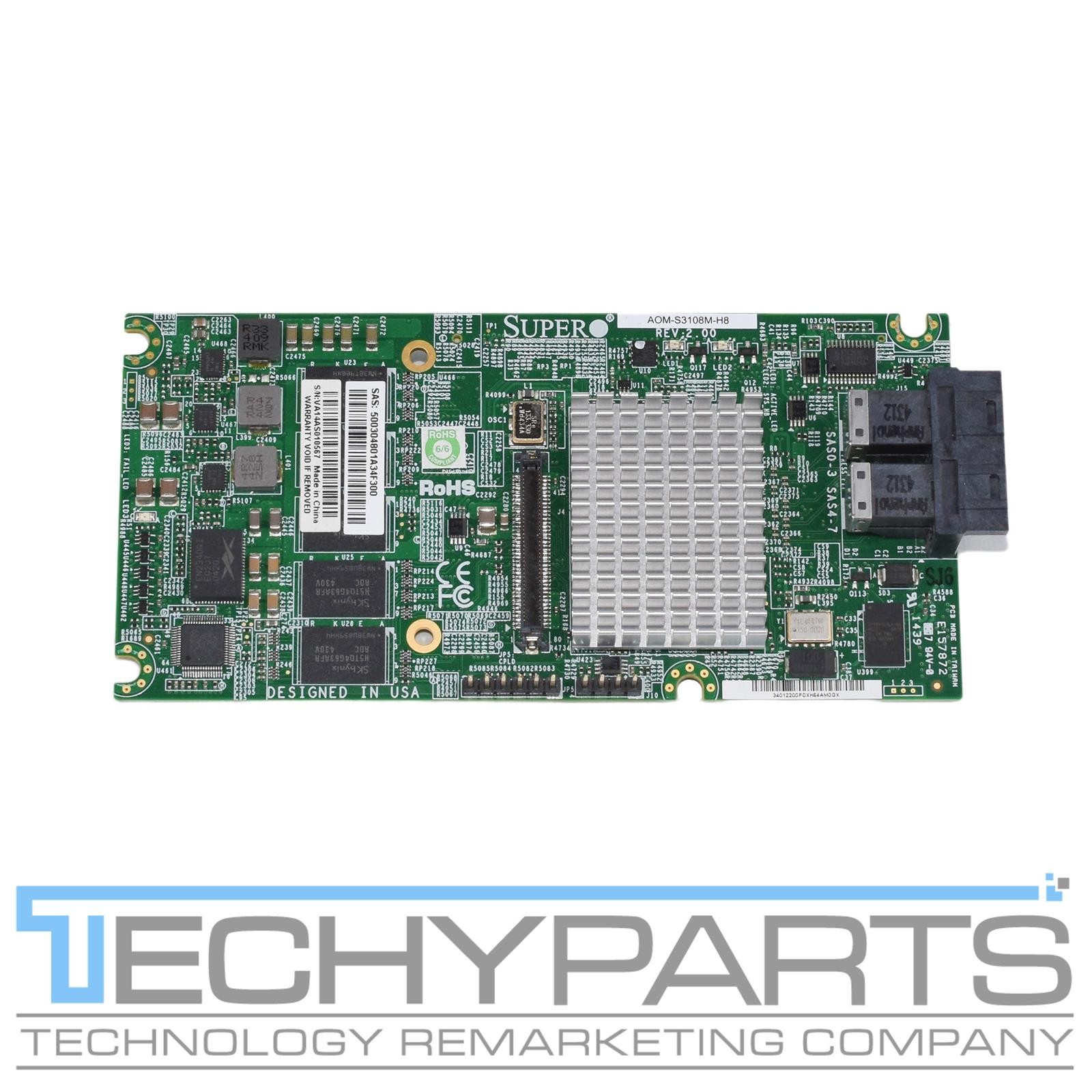 Supermicro AOM-S3108M-H8 2GB 8-Port SAS3 12Gbps Int Add-on Module RAID Adapter