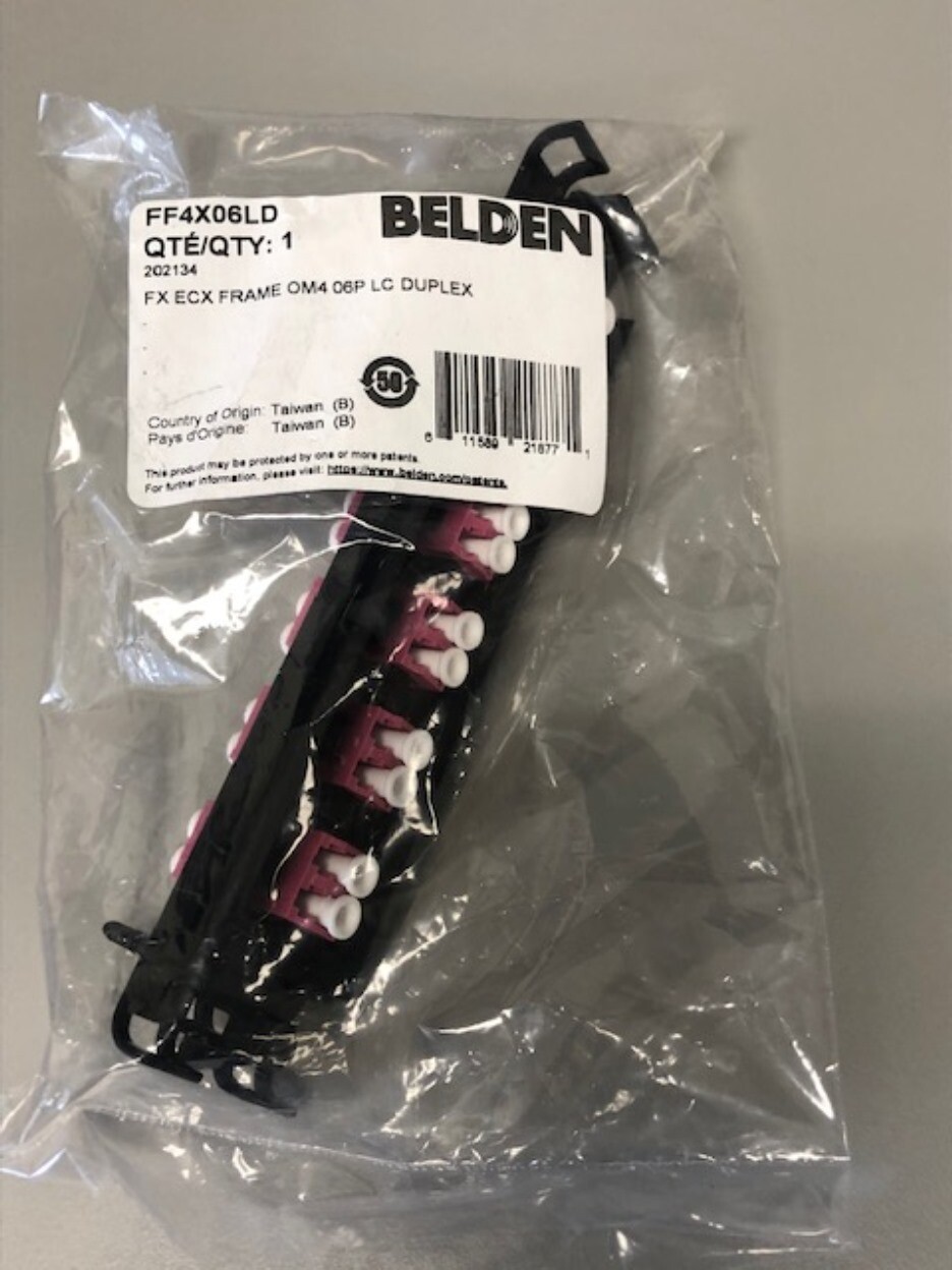 Belden FF4X06LD FX ECX OM4 6 Port LC Duplex Fiber Adapter Plate