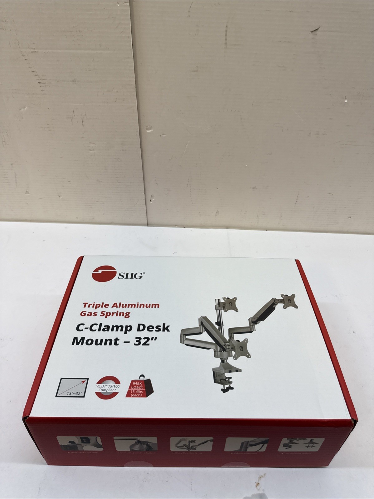 SIIG Triple Monitor Aluminum Gas Spring Desk Mount