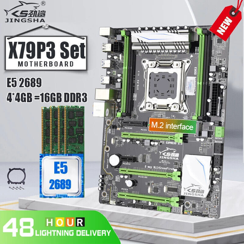 X79 Motherboard LGA2011 ATX Combos E5 2689 CPU 4pcs x 4GB =16GB DDR3 RAM 1600Mhz