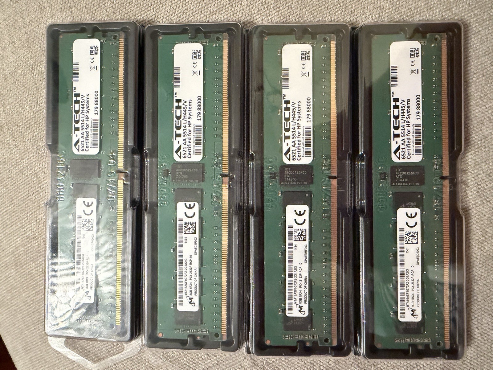 32GB 4 x 8GB DDR4 2133Mhz ECC RDIMM Micron MTA18ASF1G72PDZ2G1A1 Server RAM