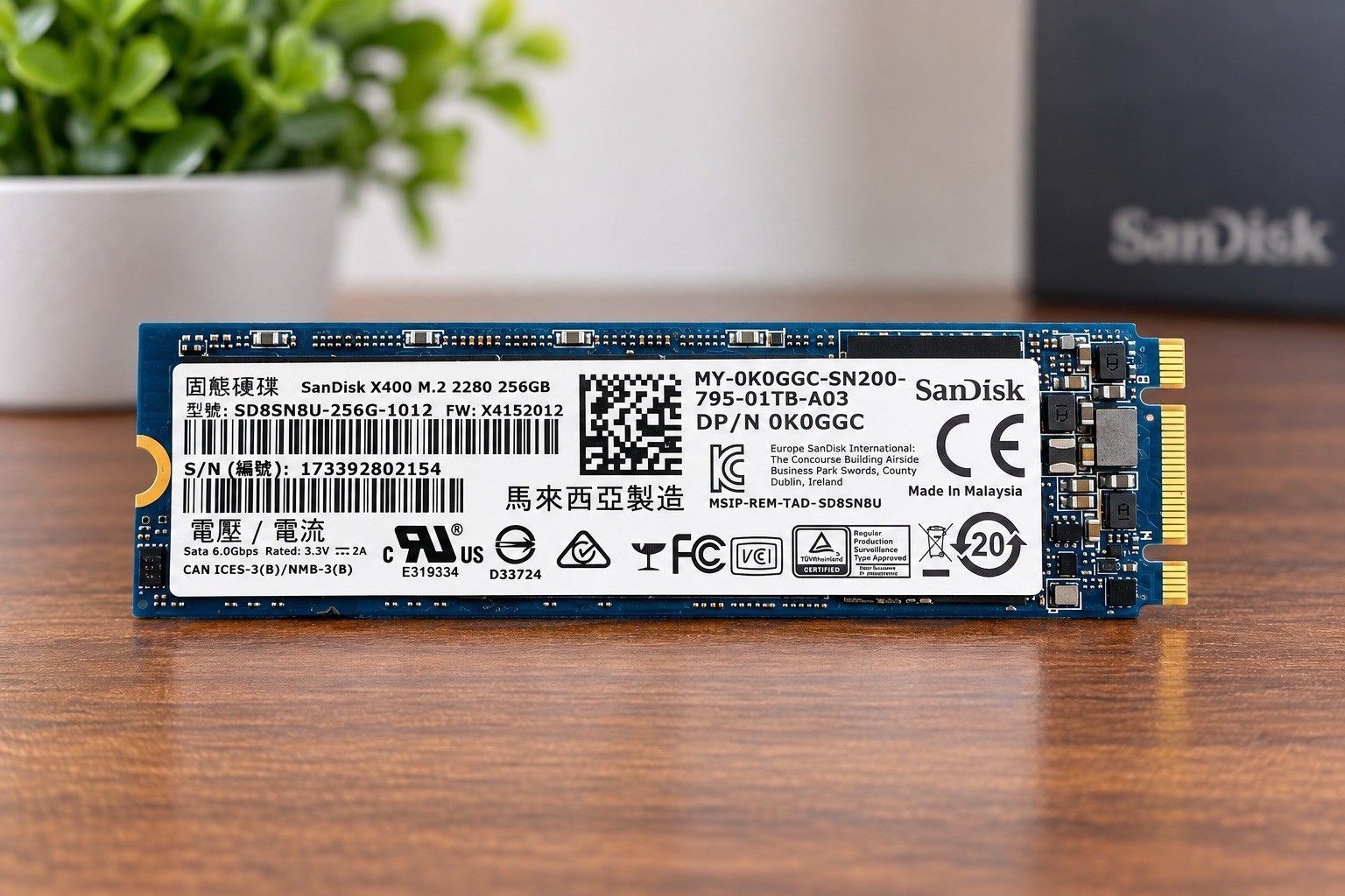 SanDisk X400 256GB M.2 2280 SATA SSD SD8SN8U-256G-1006 HP 856448-001 99%